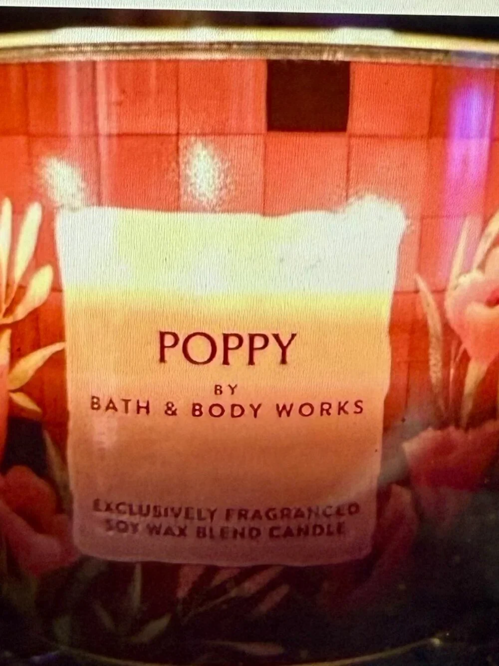 NEW 2-Pc POPPY 3-Wick Candle & Gel Hand Soap Bath & Body Works